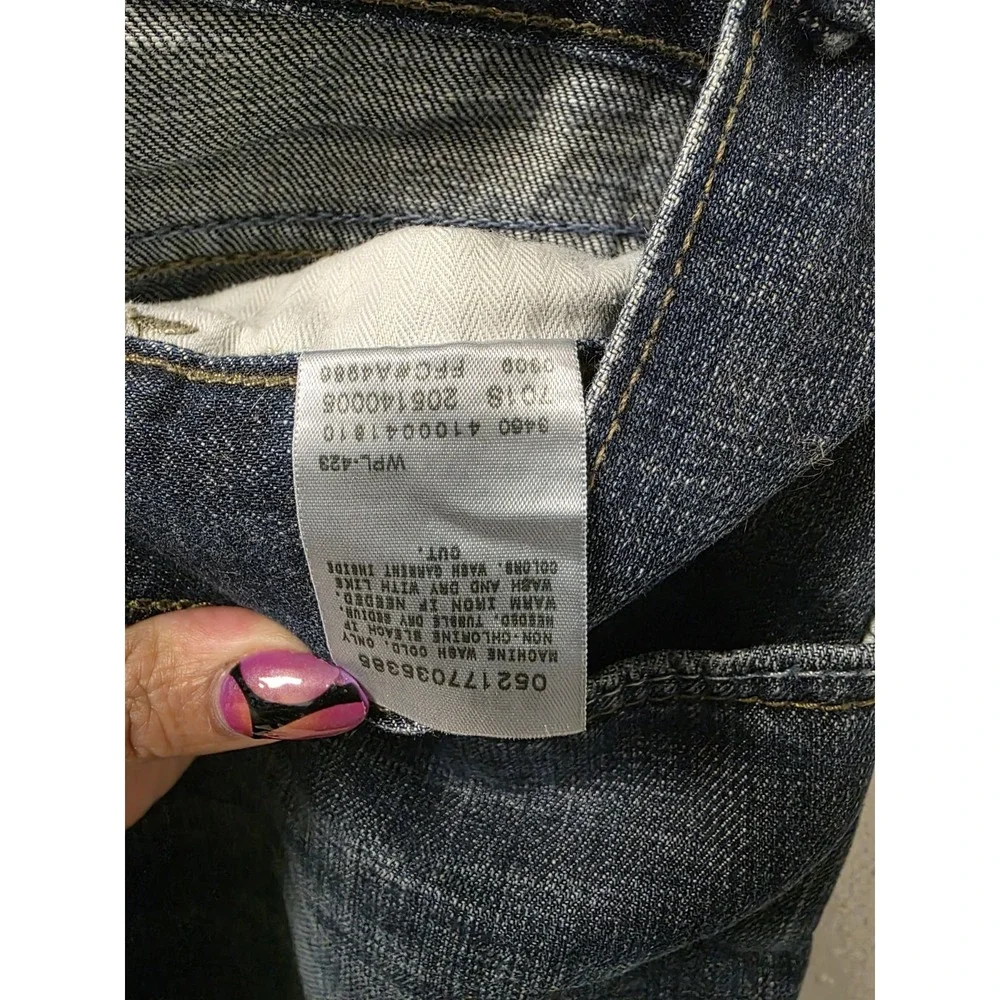 Levi's 514‎ Slim Straight Jeans Men's W34 L34 Blue Denim Green Tab Rare Eco Line